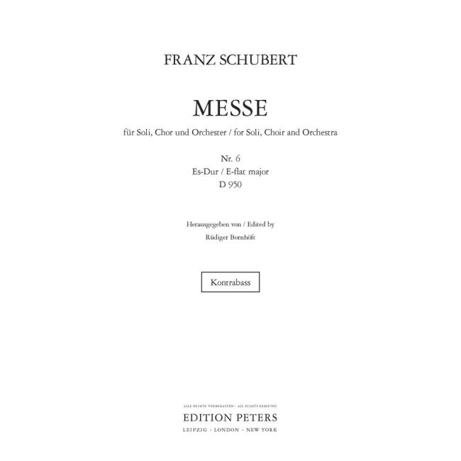 Schubert, Franz - Mass in Eb major D950 (Double bass Part)