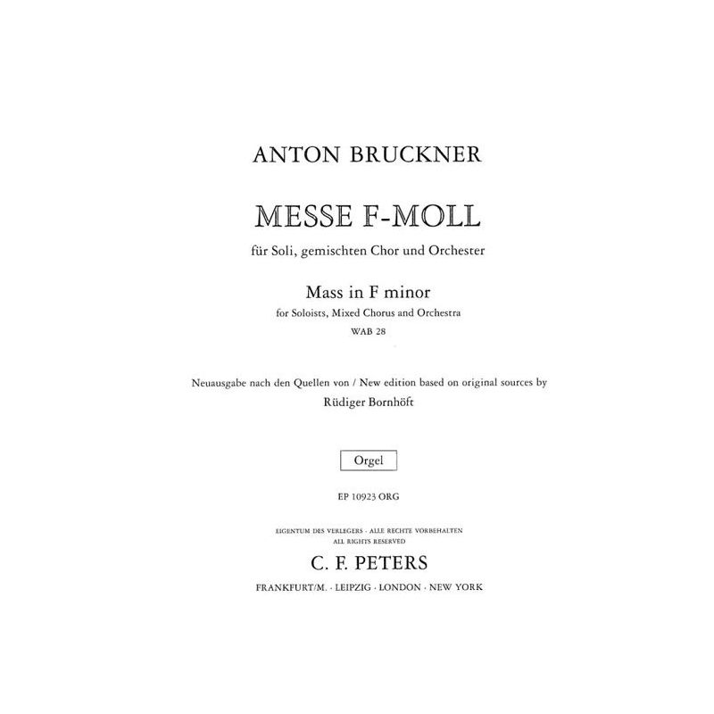 Bruckner, Anton - Mass No.3 in F minor (Organ Part)