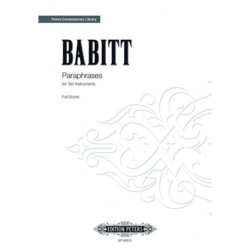Babbitt, Milton - Paraphrases