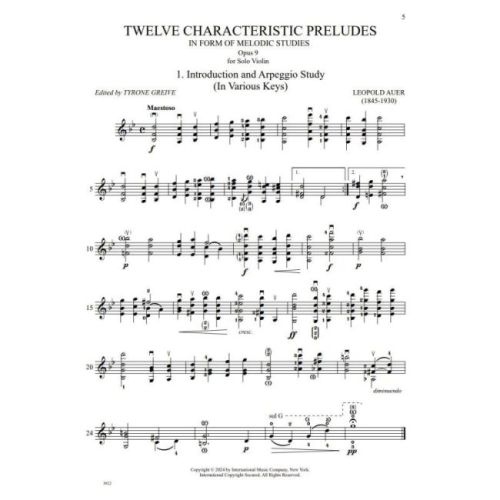 Auer, Leopold - Twelve Characteristic Preludes