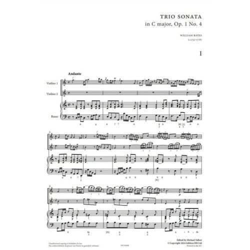 Bates, William - Six trio sonatas Vol. 2 op. 1/2 Vol. 2