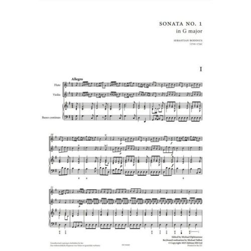 Bodinus, Sebastian - Six sonatas