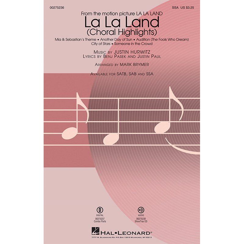 Hurwitz, Justin - La La Land (Choral Highlights). SSA
