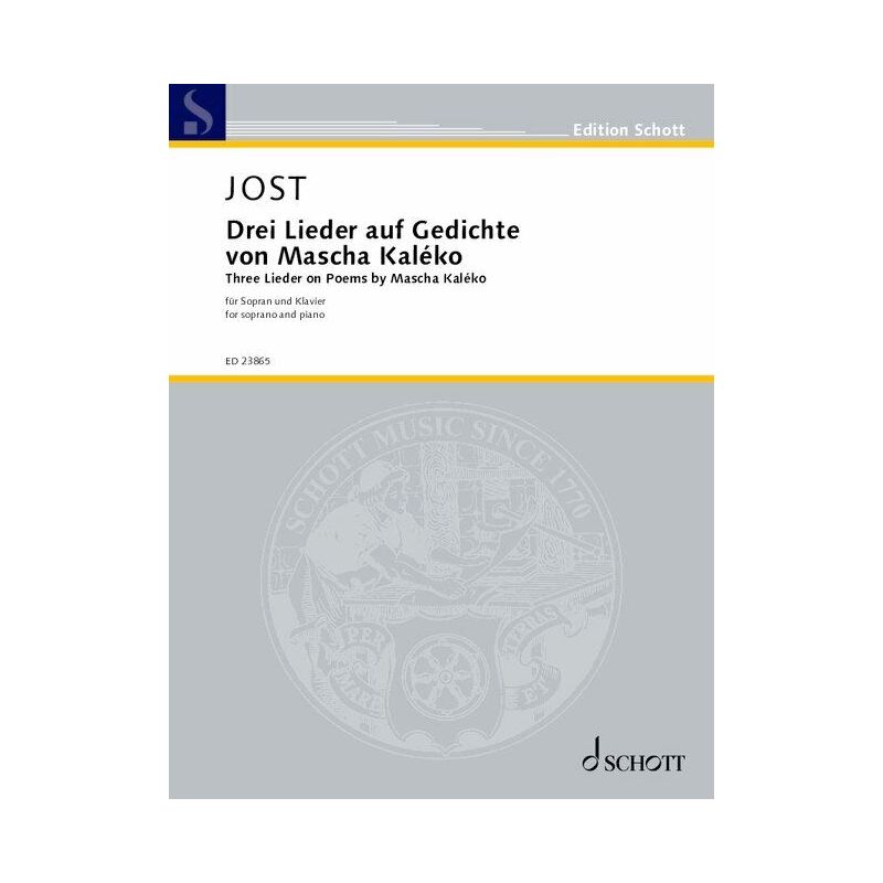 Jost, Christian - Three Lieder on poems by Mascha Kaléko