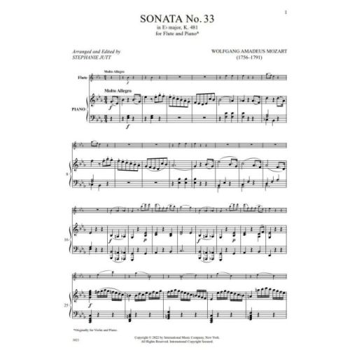 Mozart, Wolfgang Amadeus - Sonata No.33 Es-Dur KV 481