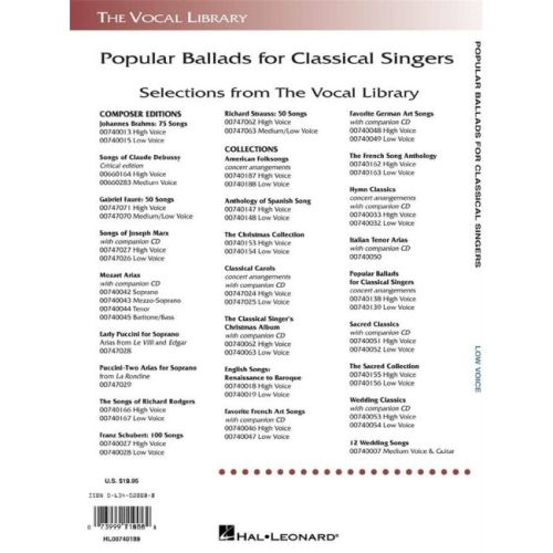 Popular Ballads for Classical Singers