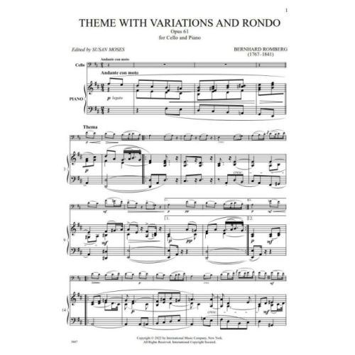 Romberg, Bernhard - Theme with Variations and Rondo op. 61