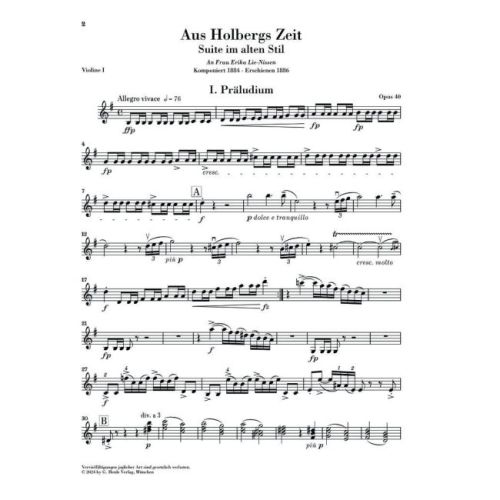 Grieg, Edvard - From Holberg's Time, Suite in the Old Style op. 40