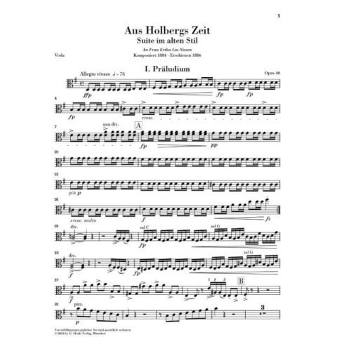 Grieg, Edvard - From Holberg's Time, Suite in the Old Style op. 40
