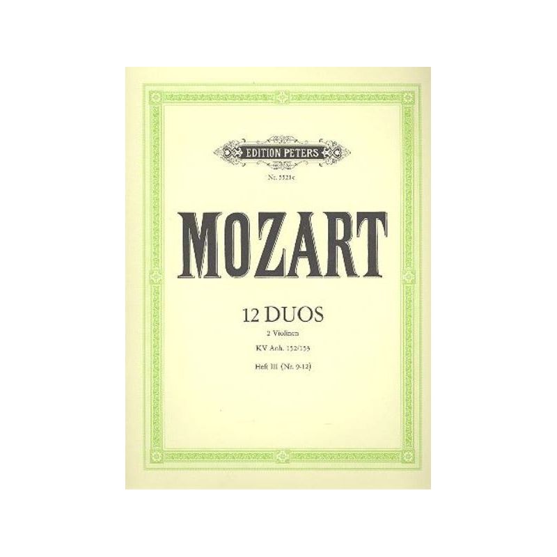 Mozart, Wolfgang Amadeus - 12 Duets K.Anh.152 Vol.3