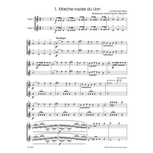 Saint-Saens, Camille - Carnival of the Animals for Two Flutes, The.