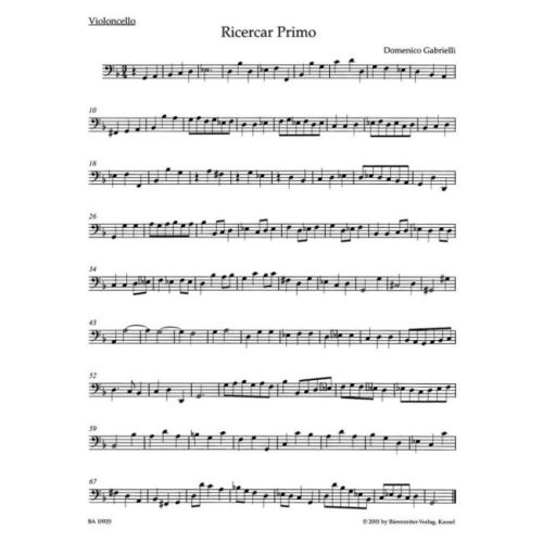 Gabrielli, Domenico - Complete Works for Violoncello (Urtext). (including critical report in English and German).