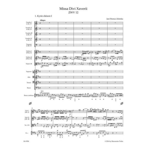 Zelenka, Jan Dismas - Missa Divi Xaverii (ZWV 12) (L) (Urtext).