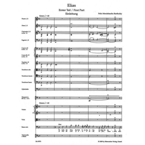 Mendelssohn, Felix - Elijah, Op.70 (Urtext).