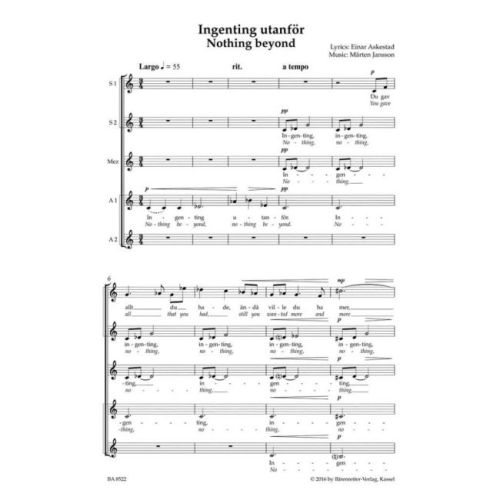 Jansson, Marten - Ingenting utanfor - Nothing Beyond (Sw-E).