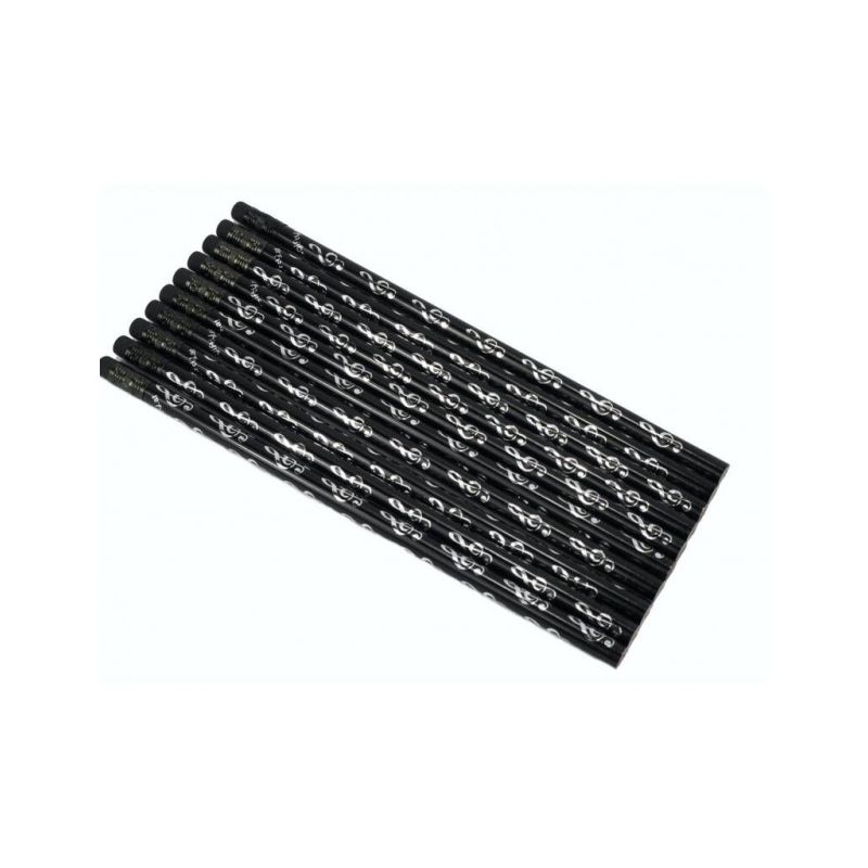 Pencil g-clef black/silver 10 pcs / set