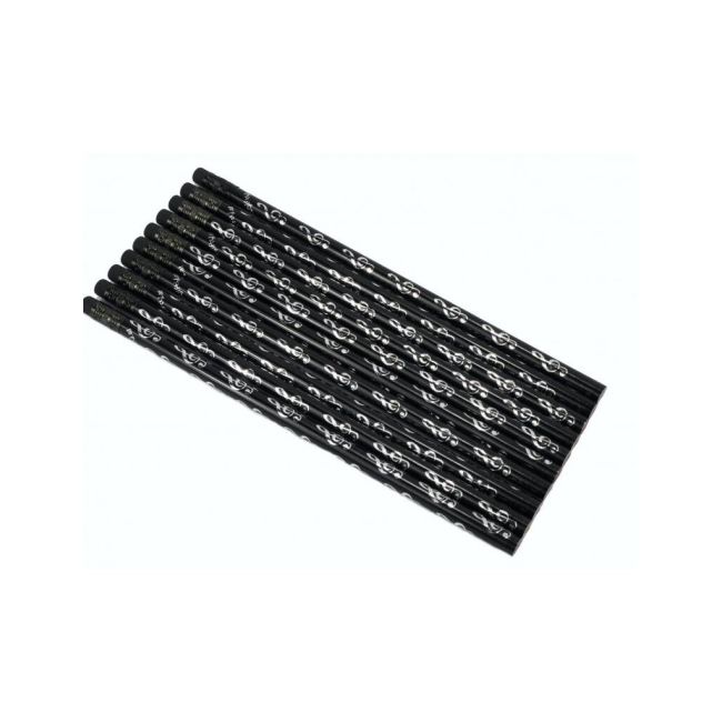 Pencil g-clef black/silver 10 pcs / set
