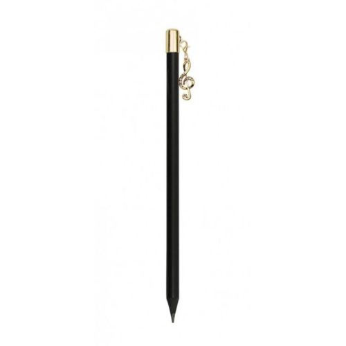Pencil with g-clef charm gold