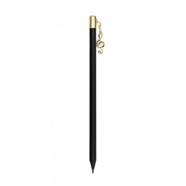 Pencil with g-clef charm gold