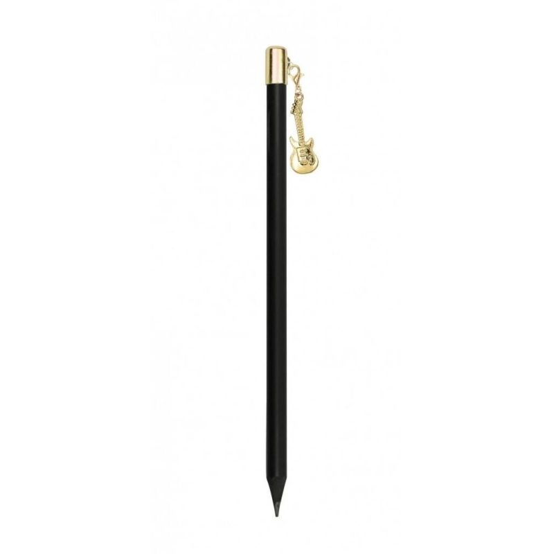 Pencil with e-guitar charm gold
