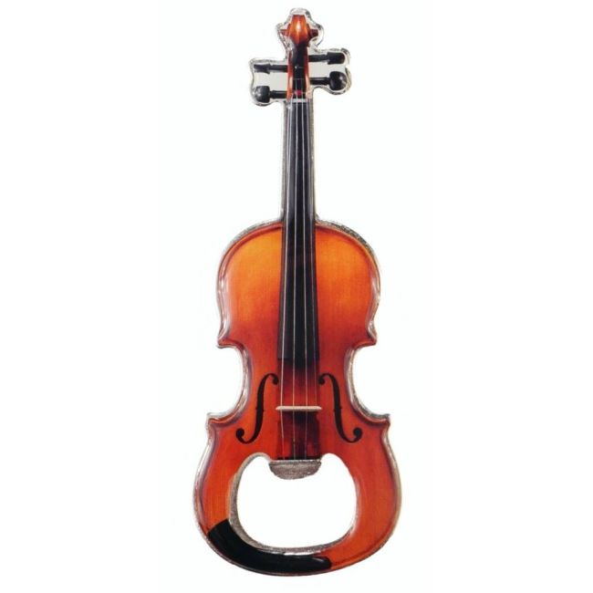 Bottle opener with magnet violin