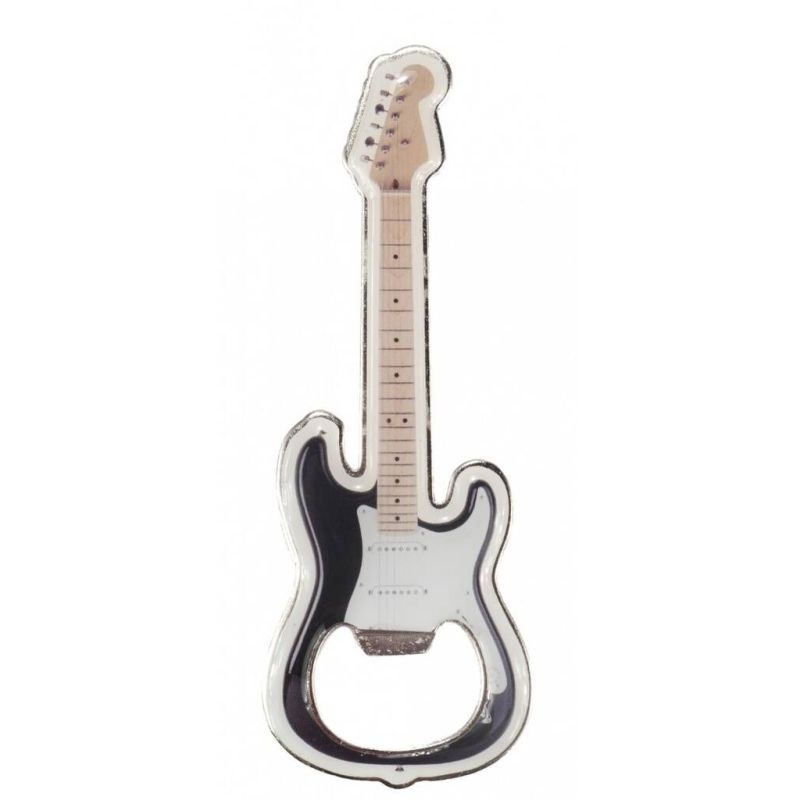 Bottle opener with magnet electric (black) guitar