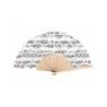 Hand fan noteline white wood