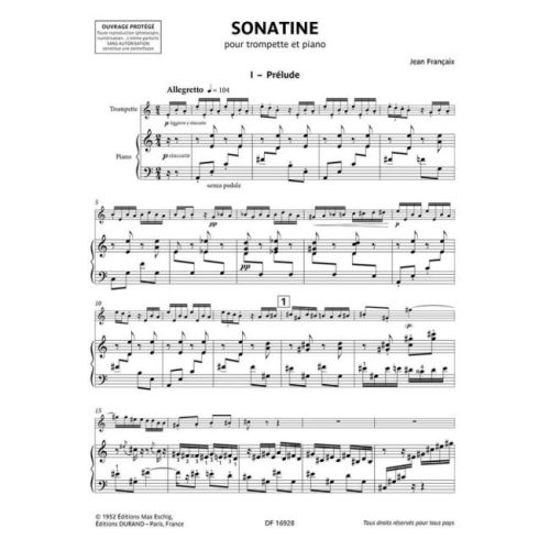 Françaix, Jean - Sonatine pour trompette et piano