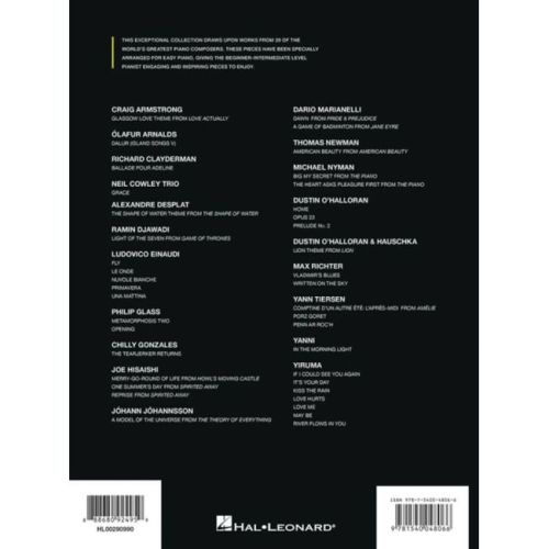 Contemporary Piano Masters for Easy Piano