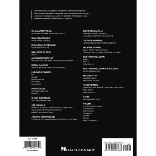 Contemporary Piano Masters for Easy Piano