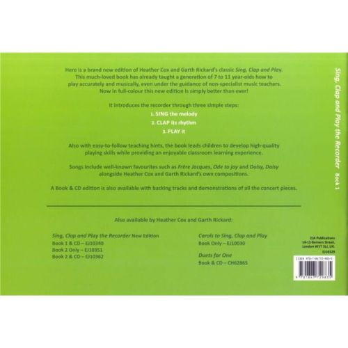 Cox & Rickard - Sing, Clap and Play The Recorder Book 1